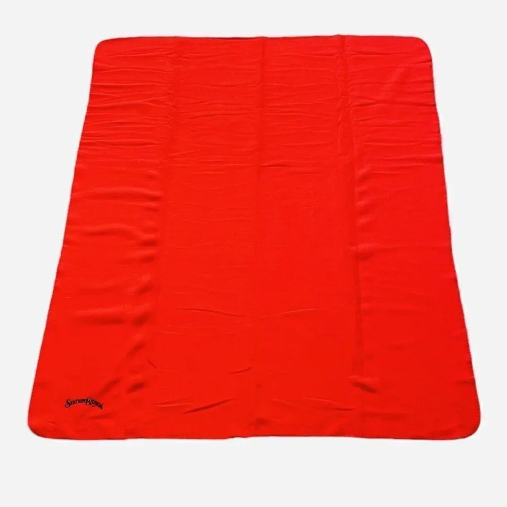 NEW Station Casino Red Felt Blanket Throw with Travel Handle Monarch Promo 60x49